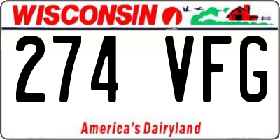 WI license plate 274VFG