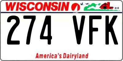 WI license plate 274VFK