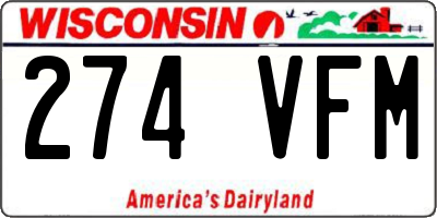 WI license plate 274VFM