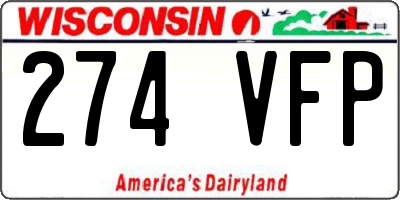 WI license plate 274VFP