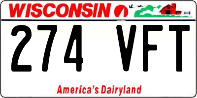 WI license plate 274VFT