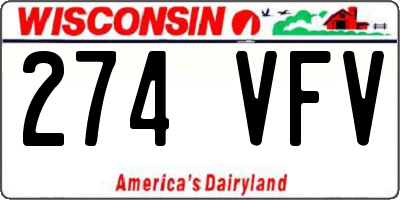 WI license plate 274VFV