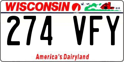 WI license plate 274VFY