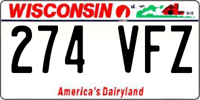 WI license plate 274VFZ