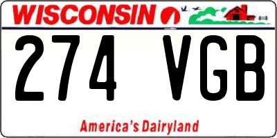 WI license plate 274VGB