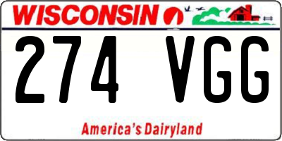 WI license plate 274VGG