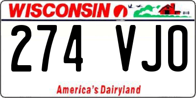 WI license plate 274VJO
