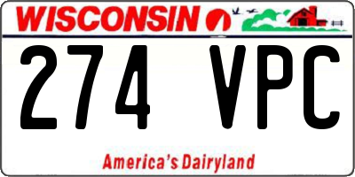 WI license plate 274VPC