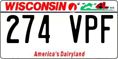 WI license plate 274VPF