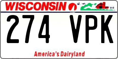 WI license plate 274VPK
