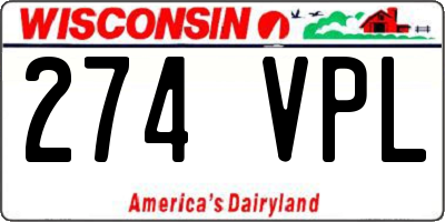 WI license plate 274VPL