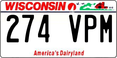 WI license plate 274VPM