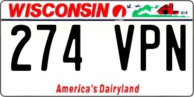 WI license plate 274VPN
