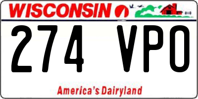 WI license plate 274VPO