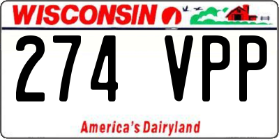 WI license plate 274VPP