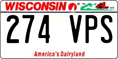 WI license plate 274VPS