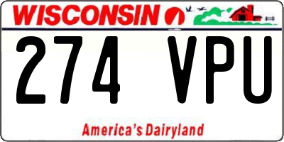 WI license plate 274VPU