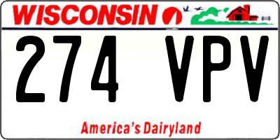 WI license plate 274VPV