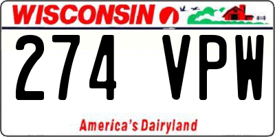 WI license plate 274VPW