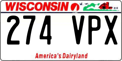 WI license plate 274VPX