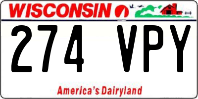 WI license plate 274VPY