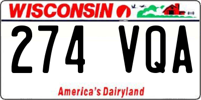 WI license plate 274VQA