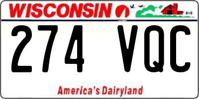 WI license plate 274VQC