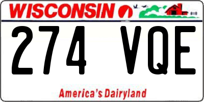 WI license plate 274VQE