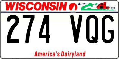 WI license plate 274VQG
