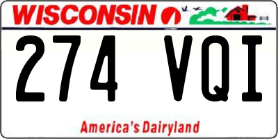 WI license plate 274VQI