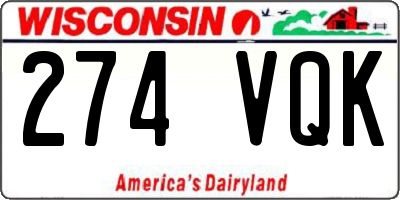 WI license plate 274VQK
