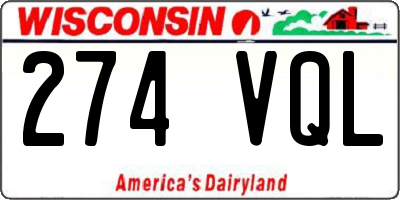 WI license plate 274VQL