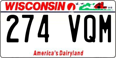 WI license plate 274VQM