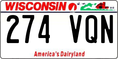 WI license plate 274VQN