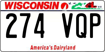 WI license plate 274VQP