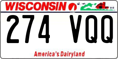 WI license plate 274VQQ
