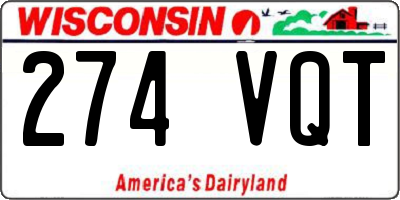 WI license plate 274VQT