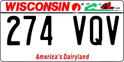 WI license plate 274VQV