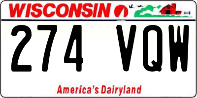 WI license plate 274VQW