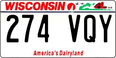 WI license plate 274VQY