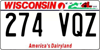 WI license plate 274VQZ
