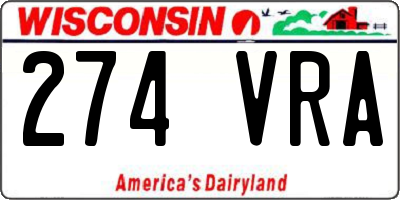 WI license plate 274VRA