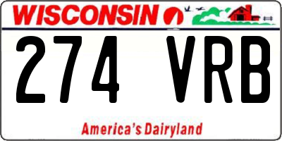 WI license plate 274VRB
