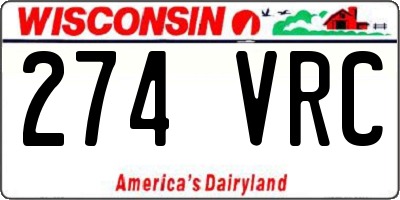 WI license plate 274VRC