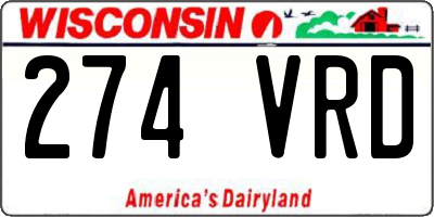 WI license plate 274VRD