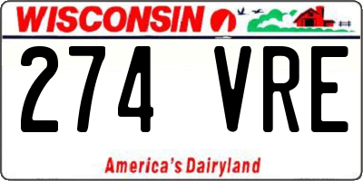WI license plate 274VRE