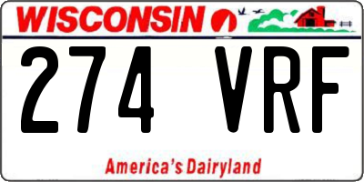 WI license plate 274VRF
