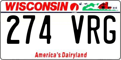 WI license plate 274VRG