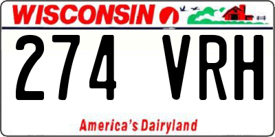 WI license plate 274VRH