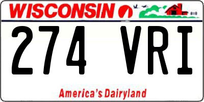 WI license plate 274VRI